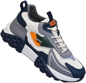 2025 Big Size Color Block Retro Trendy Casual Sneakers - Durable, Comfy, and Versatile Platform Shoes for Men, Business Trips, and Everyday Wear