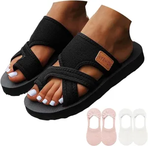 2025 New Orthopedic Sandals For Women,Breathable Mesh Slide Sandals With Arch Support,Non-Slip Comfortable Beach Sandals