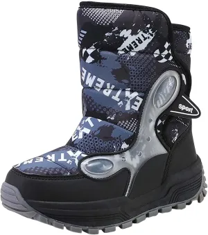 4‐14 Years Girls Boots Size 2 Big Kid Boys Cotton Shoes Slip 𝗥esistant Walking Boots Winter Warm 𝐖aterproof Snow Boots