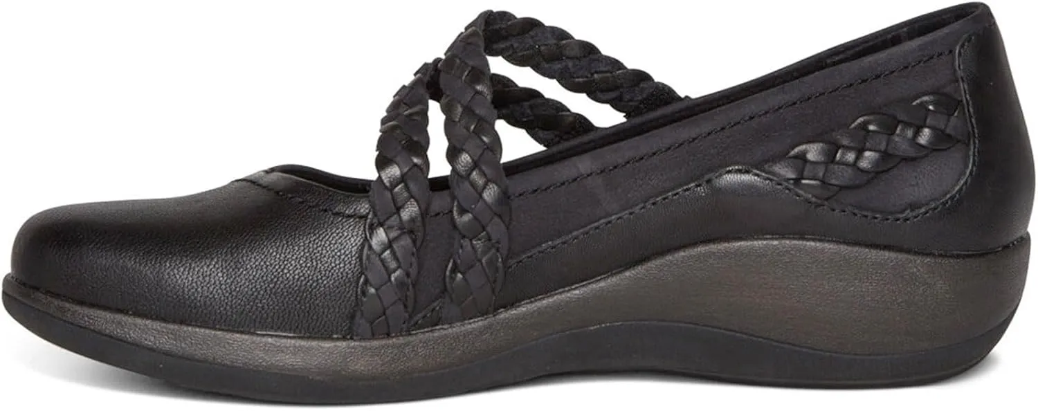 Aetrex Annie Orthopedic Slip-On Mary Jane Shoes Women - Cozy and Comfy Leather Mary Janes for Women Arch Support Insoles Perfect Addition to Any Outfit