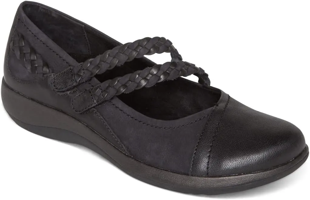 Aetrex Annie Orthopedic Slip-On Mary Jane Shoes Women - Cozy and Comfy Leather Mary Janes for Women Arch Support Insoles Perfect Addition to Any Outfit