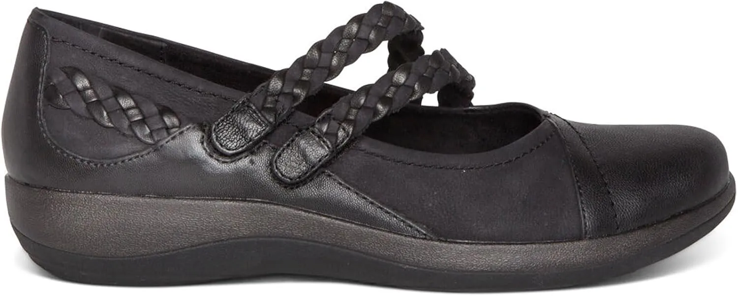 Aetrex Annie Orthopedic Slip-On Mary Jane Shoes Women - Cozy and Comfy Leather Mary Janes for Women Arch Support Insoles Perfect Addition to Any Outfit