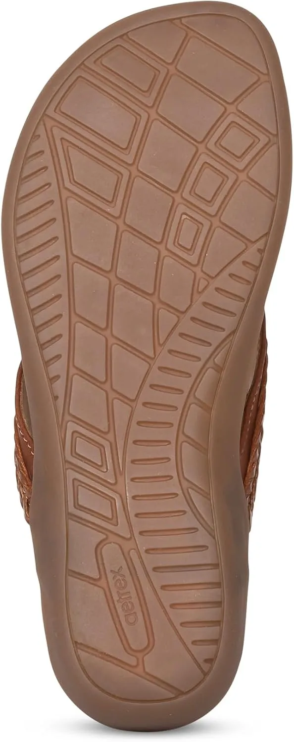 Aetrex Women's Emmy Orthopedic Braided Thong Sandals - Lightweight Orthotic Sandals with Arch Support