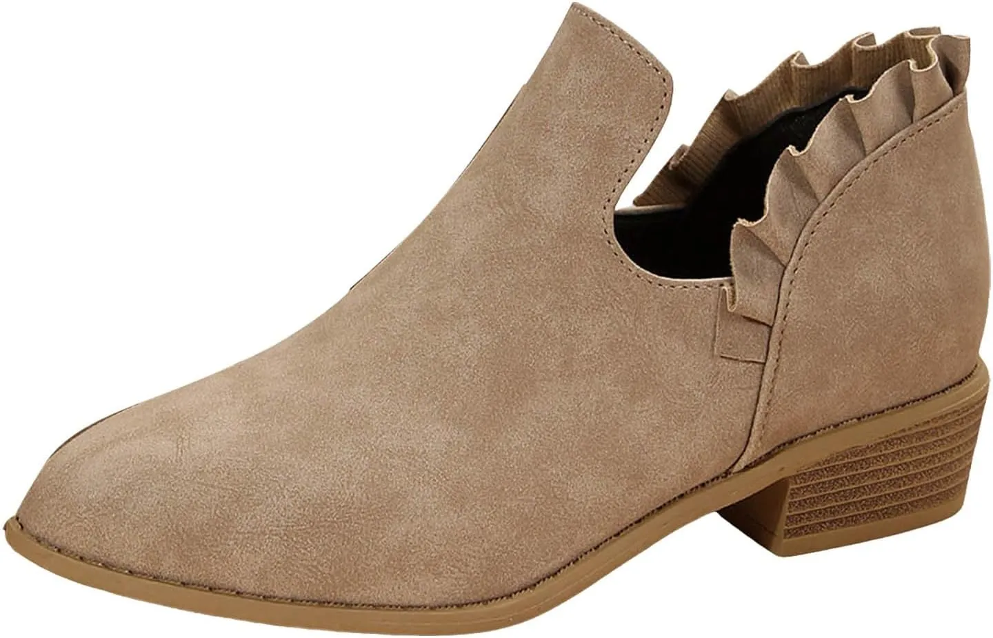 AMDBEL Booties for Women Dressy 2024 Ankle BootsLow Heel Short Boots V Cut Chelsea Boots Pointd Toe Fall Winter Dressy Shoes
