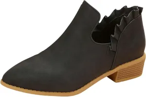 AMDBEL Womens Boots Ankle, Ankle Booties Low Heel Short Boots V Cut Chelsea Boots Pointd Toe Fall Winter Dressy Shoes