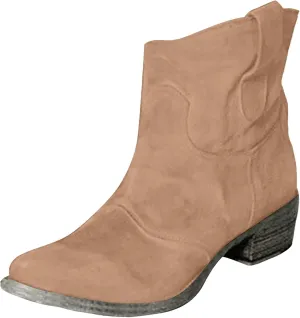 AMDBEL Womens Boots Ankle, Women's Ankle Boots Chunky Low Heel Suede Mid Calf Zipper Cowboy Boots Winter Booties