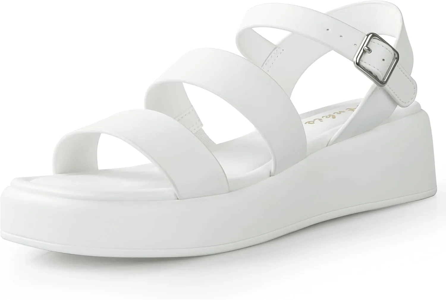 Ankis Platform Sandals Two Bands Open Toe Heeled Sandals with Adjustable Ankle Strap Comfortable and Lightweight Wedge Shoes in Summer