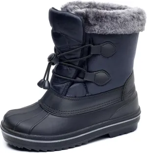 Apakowa Boys Girls Snow Boots Outdoor Slip Resistant Insulated Waterproof Winter Snow Boots (Toddler/Little Kid/Big Kid)