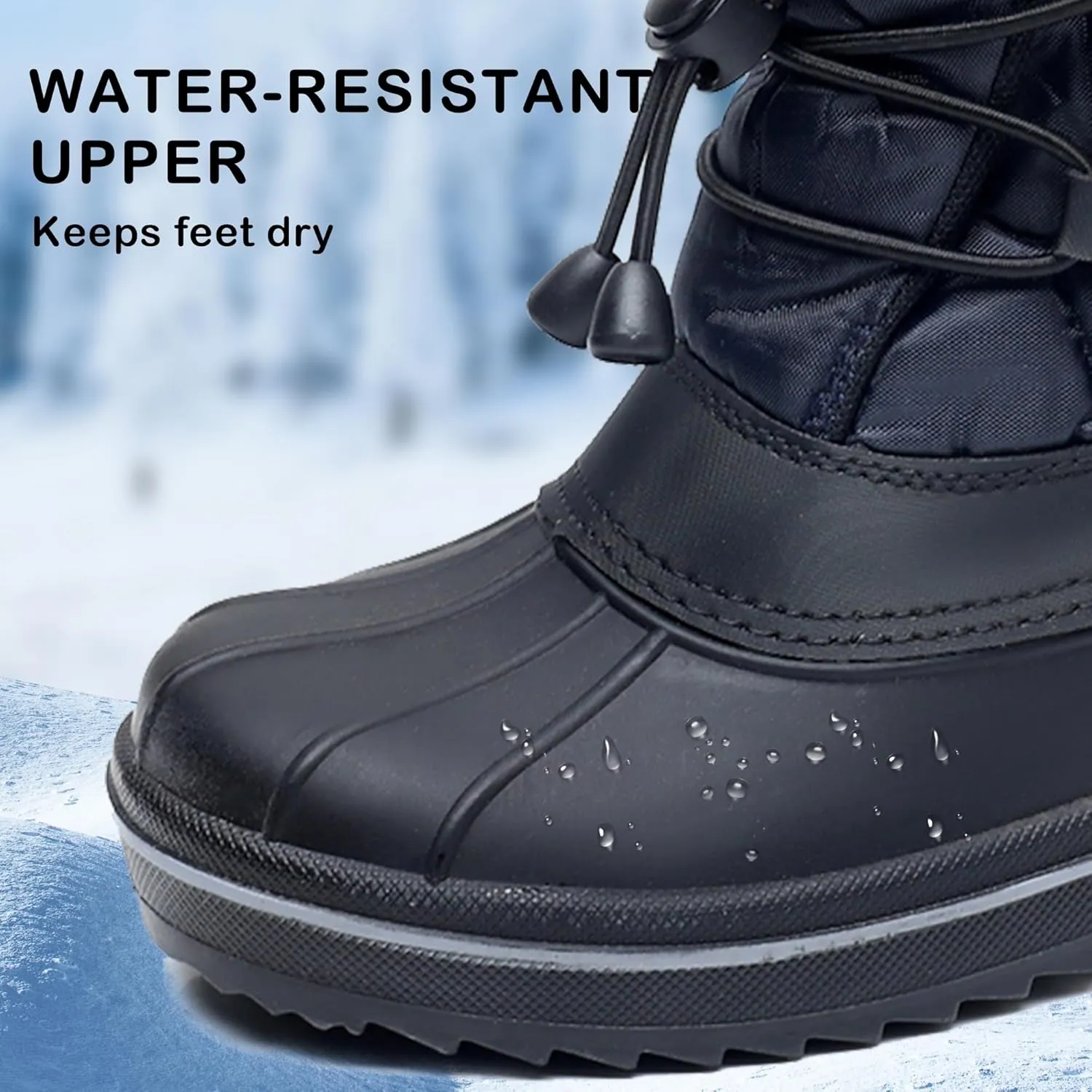 Apakowa Boys Girls Snow Boots Outdoor Slip Resistant Insulated Waterproof Winter Snow Boots (Toddler/Little Kid/Big Kid)