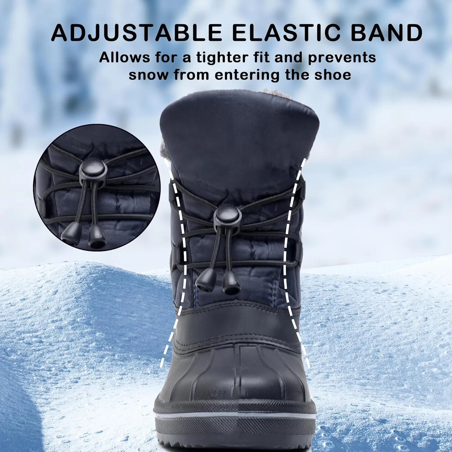 Apakowa Boys Girls Snow Boots Outdoor Slip Resistant Insulated Waterproof Winter Snow Boots (Toddler/Little Kid/Big Kid)
