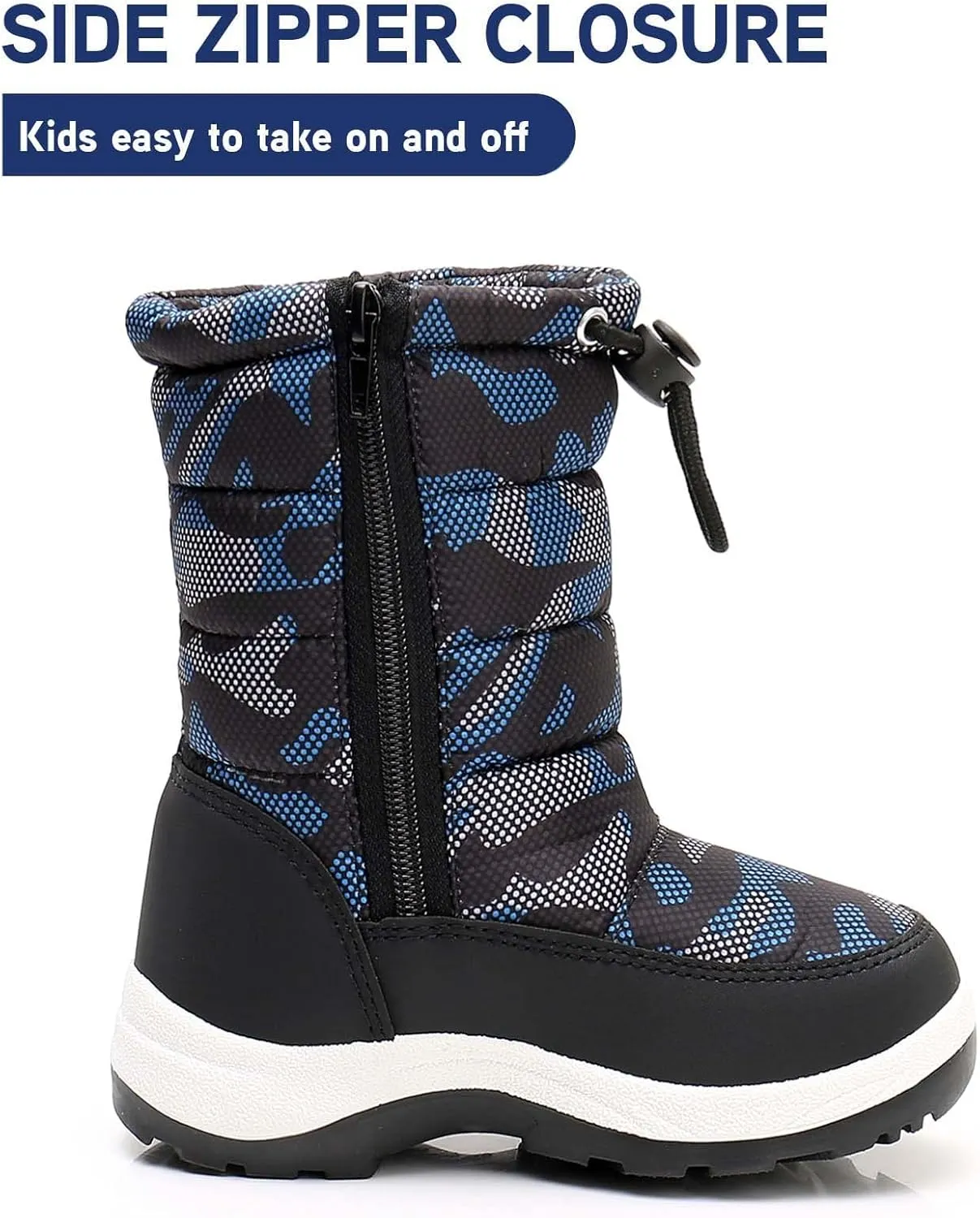 Apakowa Kids Boys Girls Cold Weather Water Resistant Winter Snow Boots (Toddler/Little Kid/Big Kid)