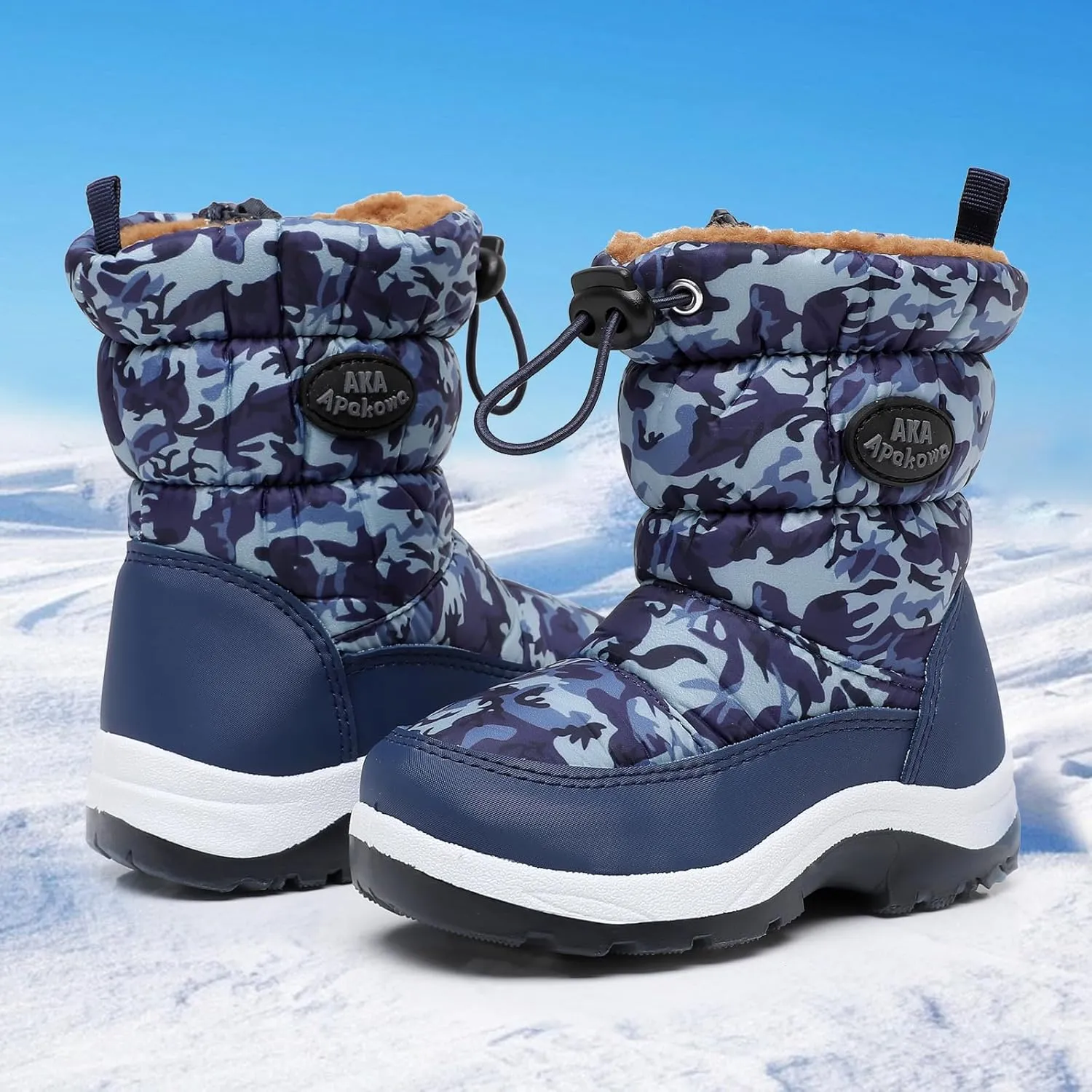Apakowa Kid's Boys Girls Winter Snow Boots (Toddler/Little Kid)