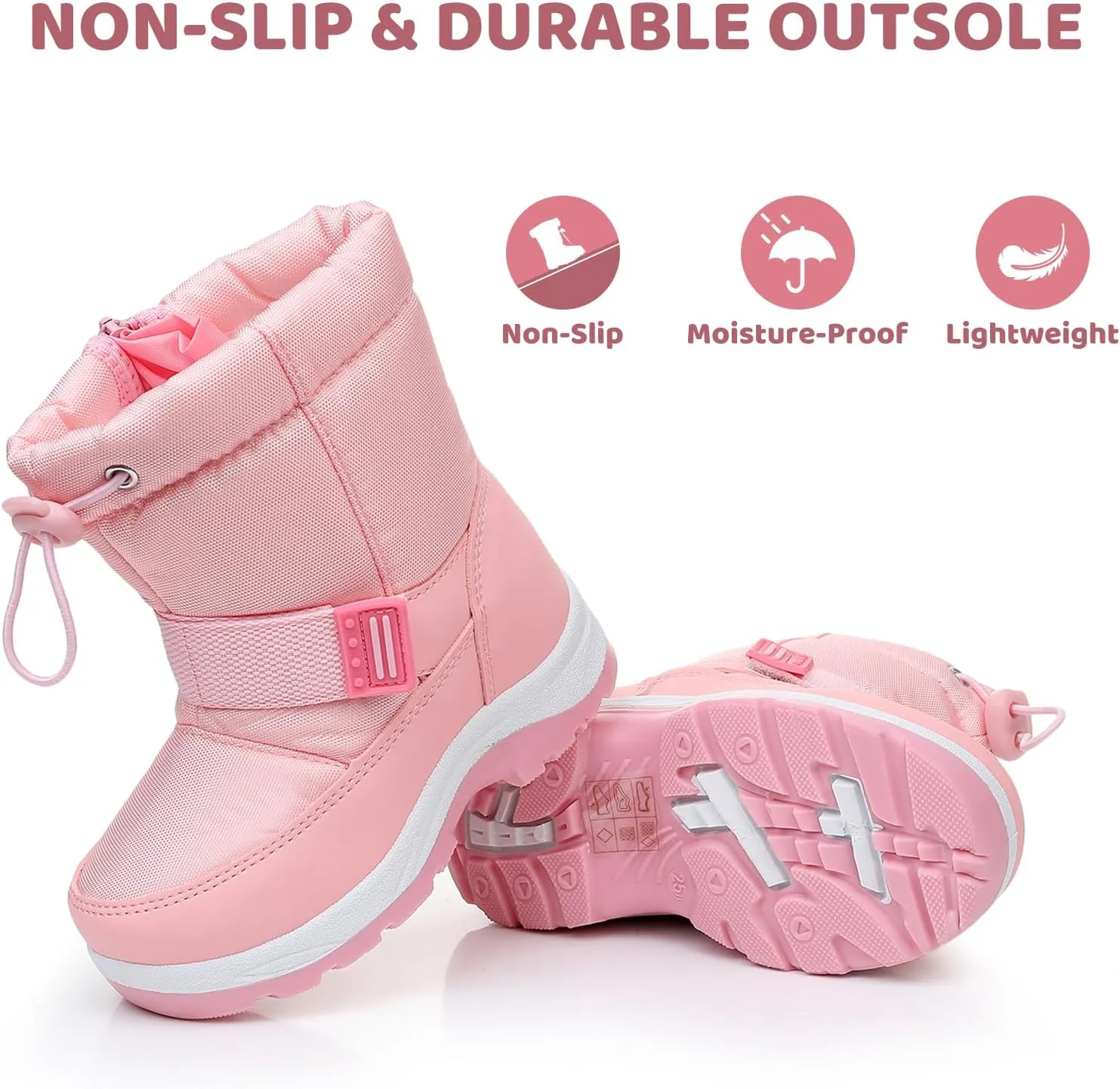 Apakowa Kid's Girls Cold Weather Snow Boots (Toddler/Little Kid)