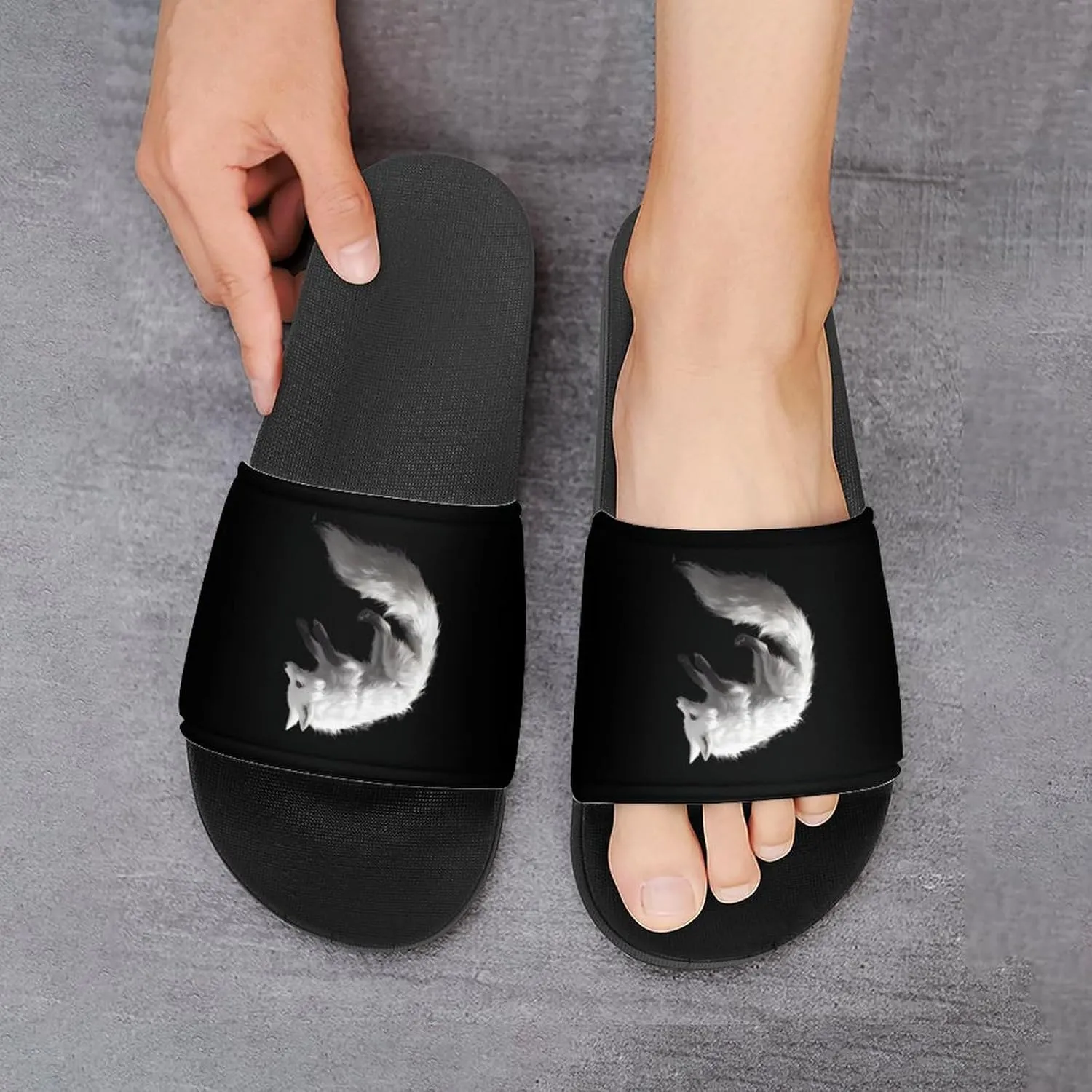 Arc-tic Fox PVC Home Slippers Beach Shower Sandals Summer Non-Slip Outdoor Shoes for Men Women