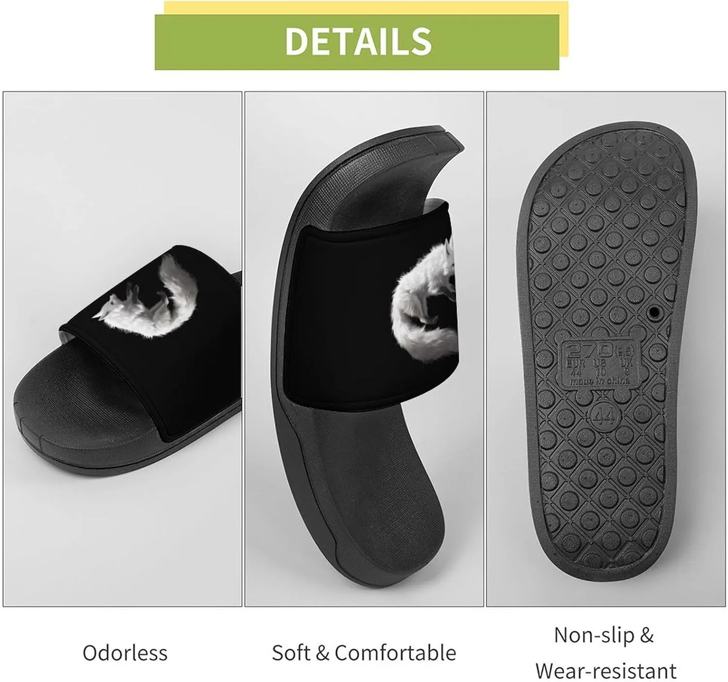 Arc-tic Fox PVC Home Slippers Beach Shower Sandals Summer Non-Slip Outdoor Shoes for Men Women
