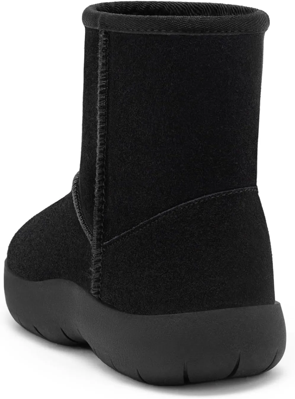 Athlefit Women's Genuine Suede Ankle Boots Winter Warm Fur Lined Slip On Anti-Slip Short Snow Boots