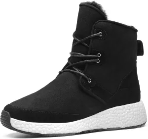 AU&MU Aumu Sheepskin Taurus Metal Buckle Brass Eyelets Suede Upper Laces Winter Snow Boots ……