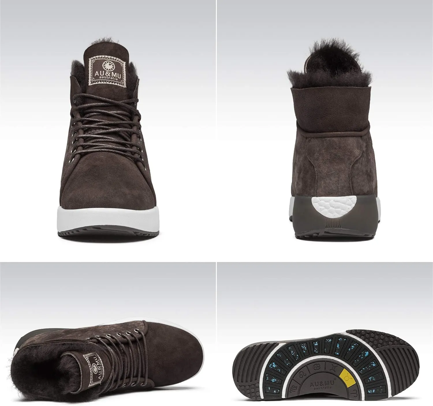 AU&MU Sheepskin Taurus Series Couple Adjustable Short Fur Wool Ankle Snow Winter Boots…