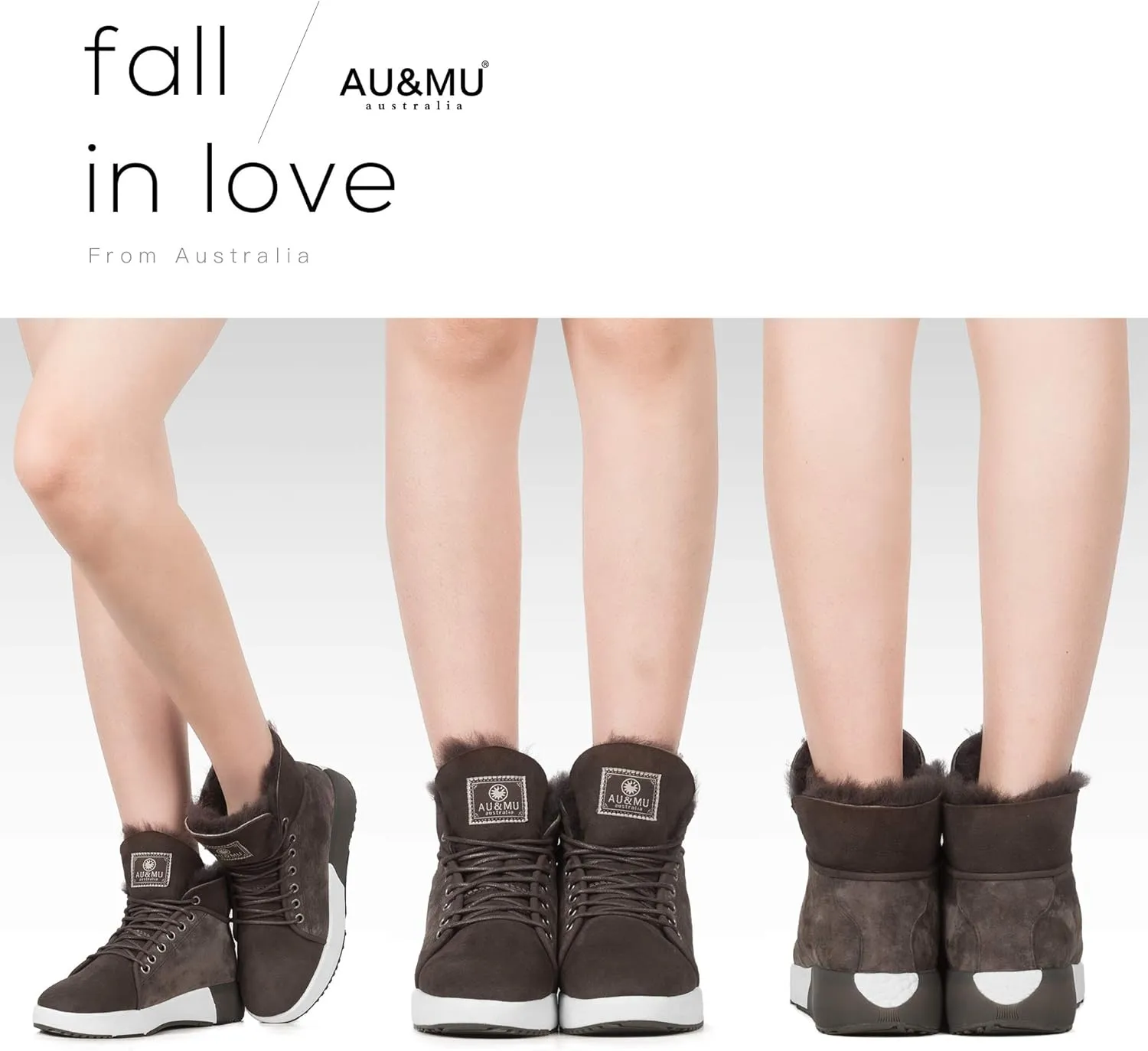AU&MU Sheepskin Taurus Series Couple Adjustable Short Fur Wool Ankle Snow Winter Boots…