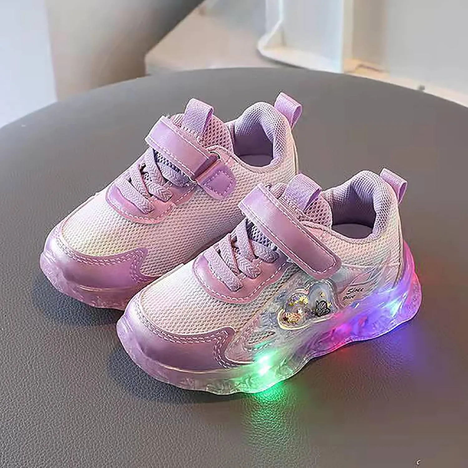 Baby Walking Shoes,Kids Baby Boys Girls Bling Led Light Sport Shoes Children Mesh Luminous Casual Shoes 1-6 Years