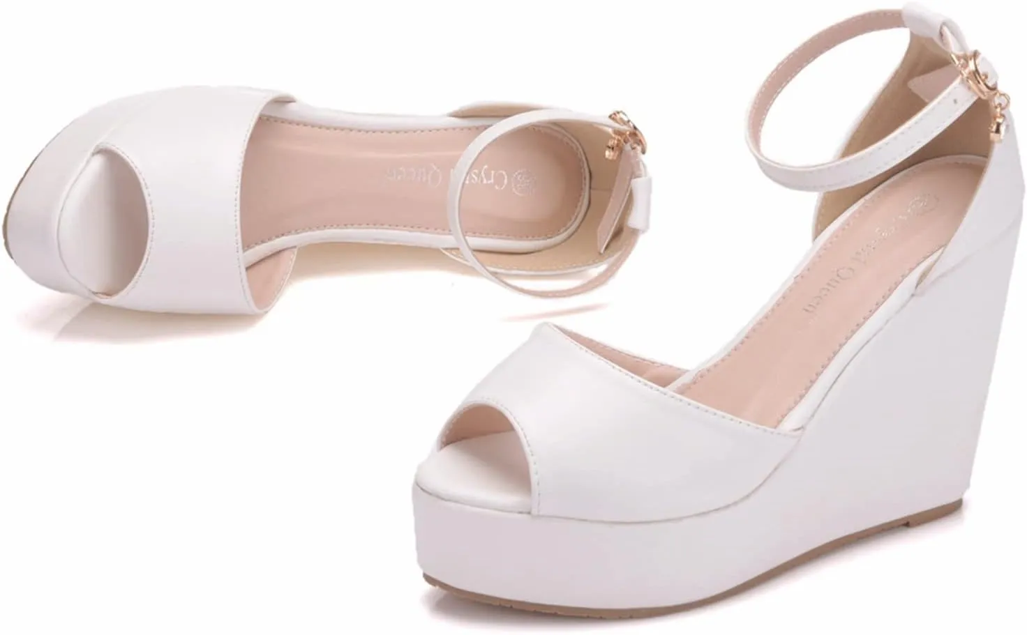 bbruriy Sandals for Women, Platform Ankle Strap Womens Sandals Open Toe Espadrille Wedge Sandals Casual Summer Womens Dress Shoes
