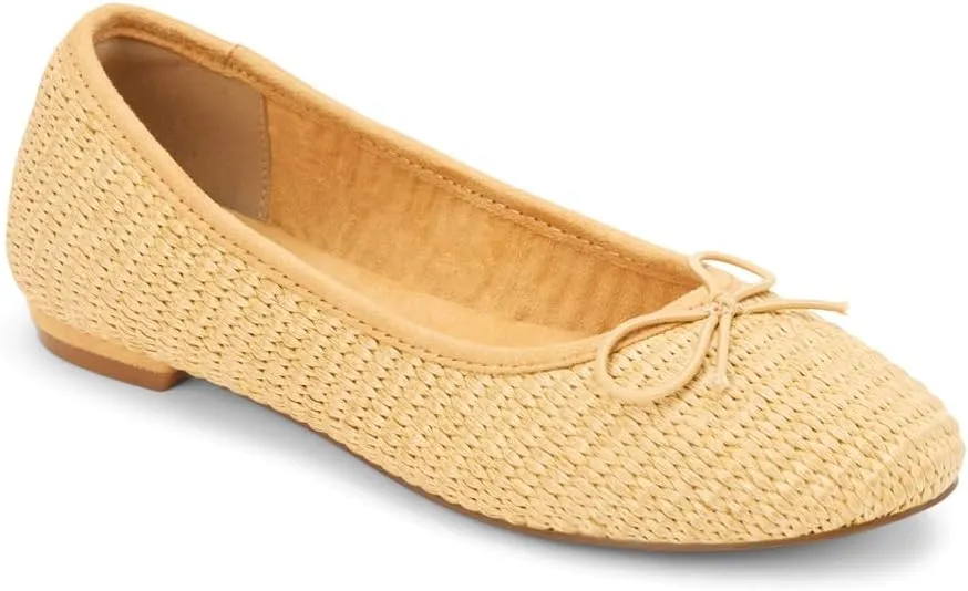 BEACH by Matisse Womens Donna Raffia Ballet Flats Casual - Beige