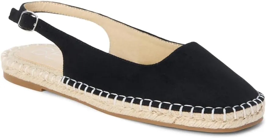 BEACH by Matisse Womens Juliet Espadrille Slingback Flats Casual - Black
