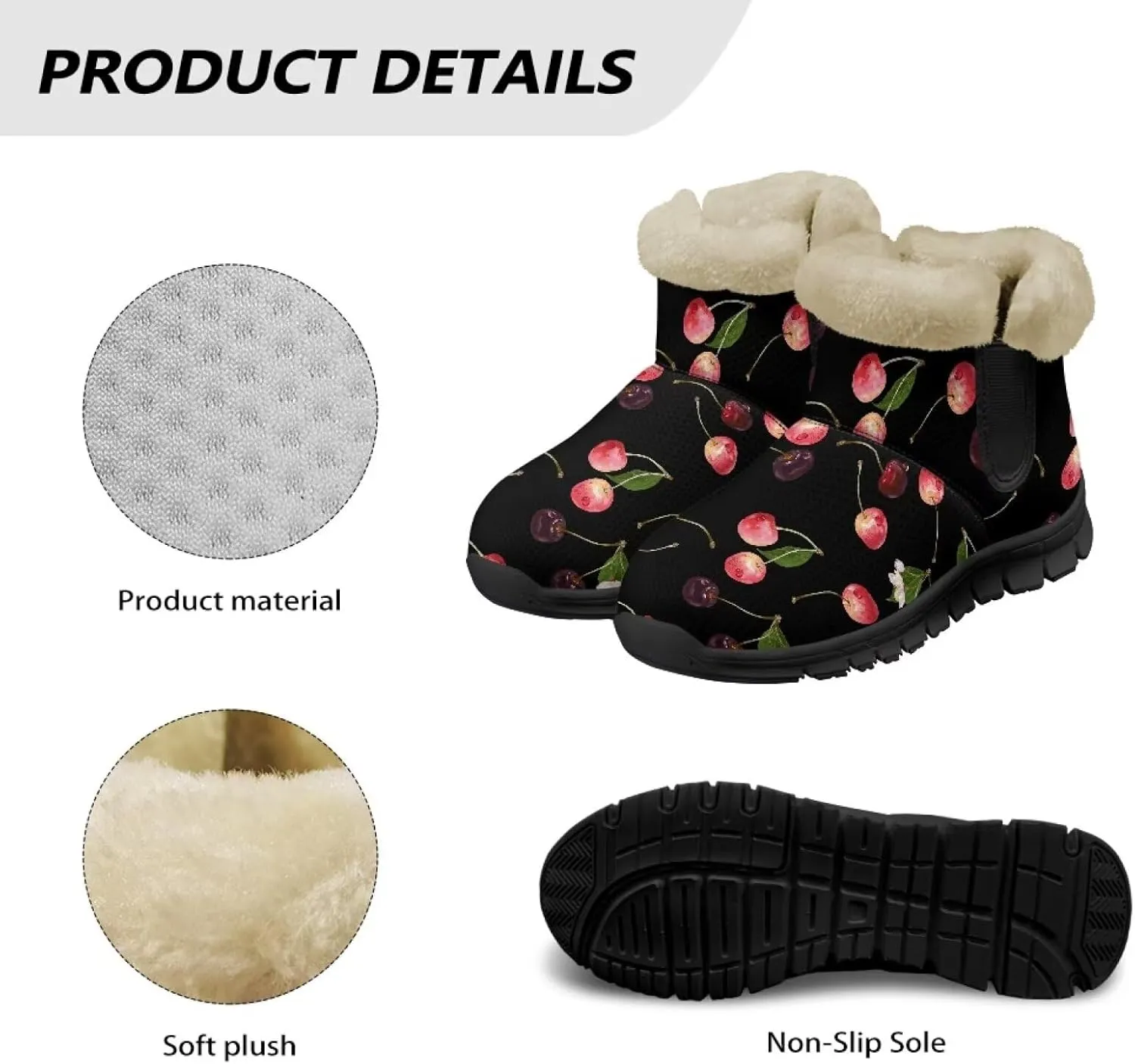 Binienty Winter Snow Boots for Women Comfy Ankle Booties Fur Flannel Lined Warm Walking Boots