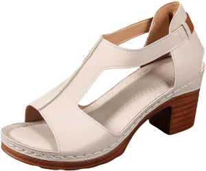 Block Heel Sandals for Women Wide Width Heeled Sandals Chunky Low Block Heel Mules for Women Summer Open Toe Hollow Ankle Strap Dressy Chunky Heeled Sandal Comfortable Beach Walking Wedge Sandal