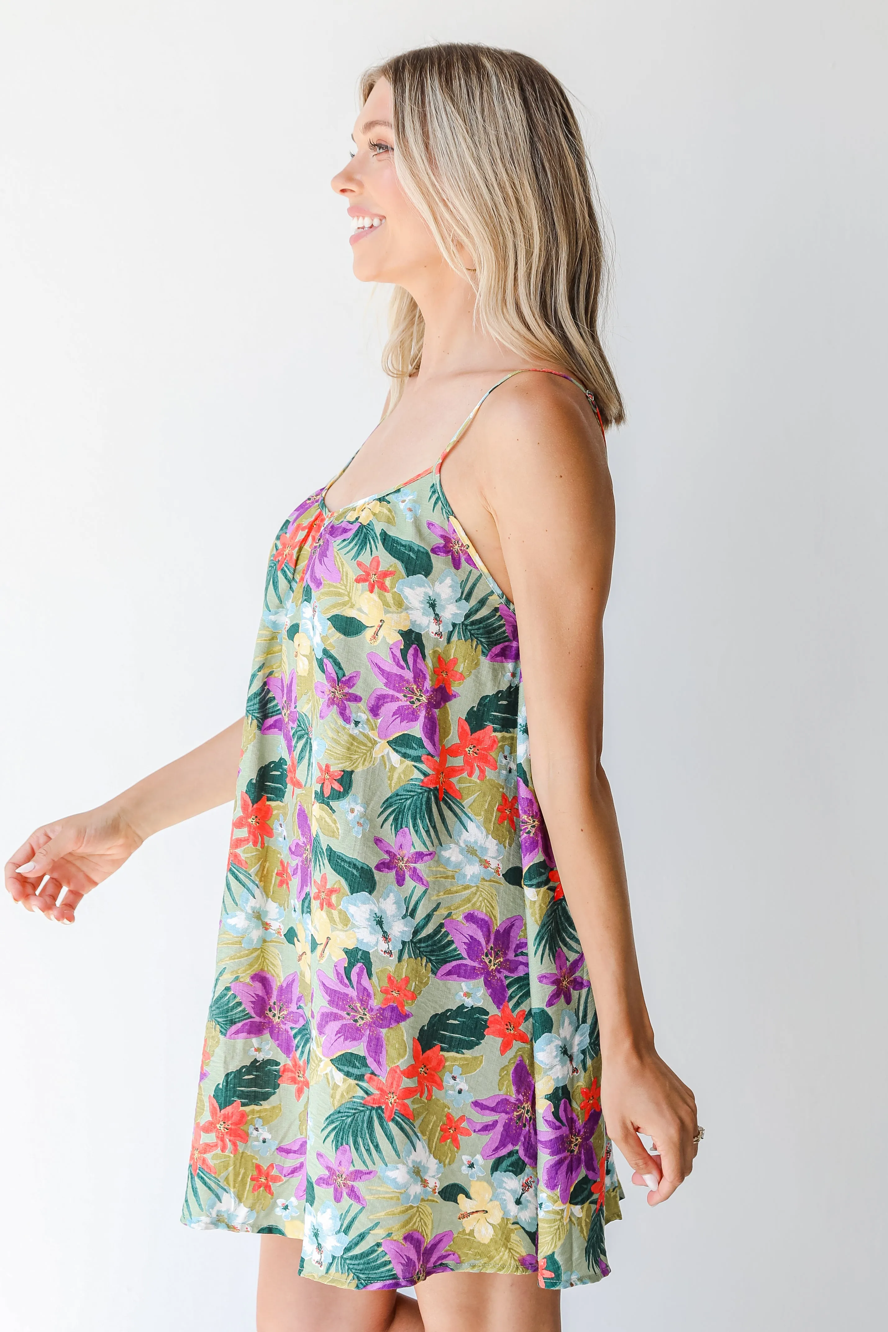 Blooms Of Paradise Floral Mini Dress