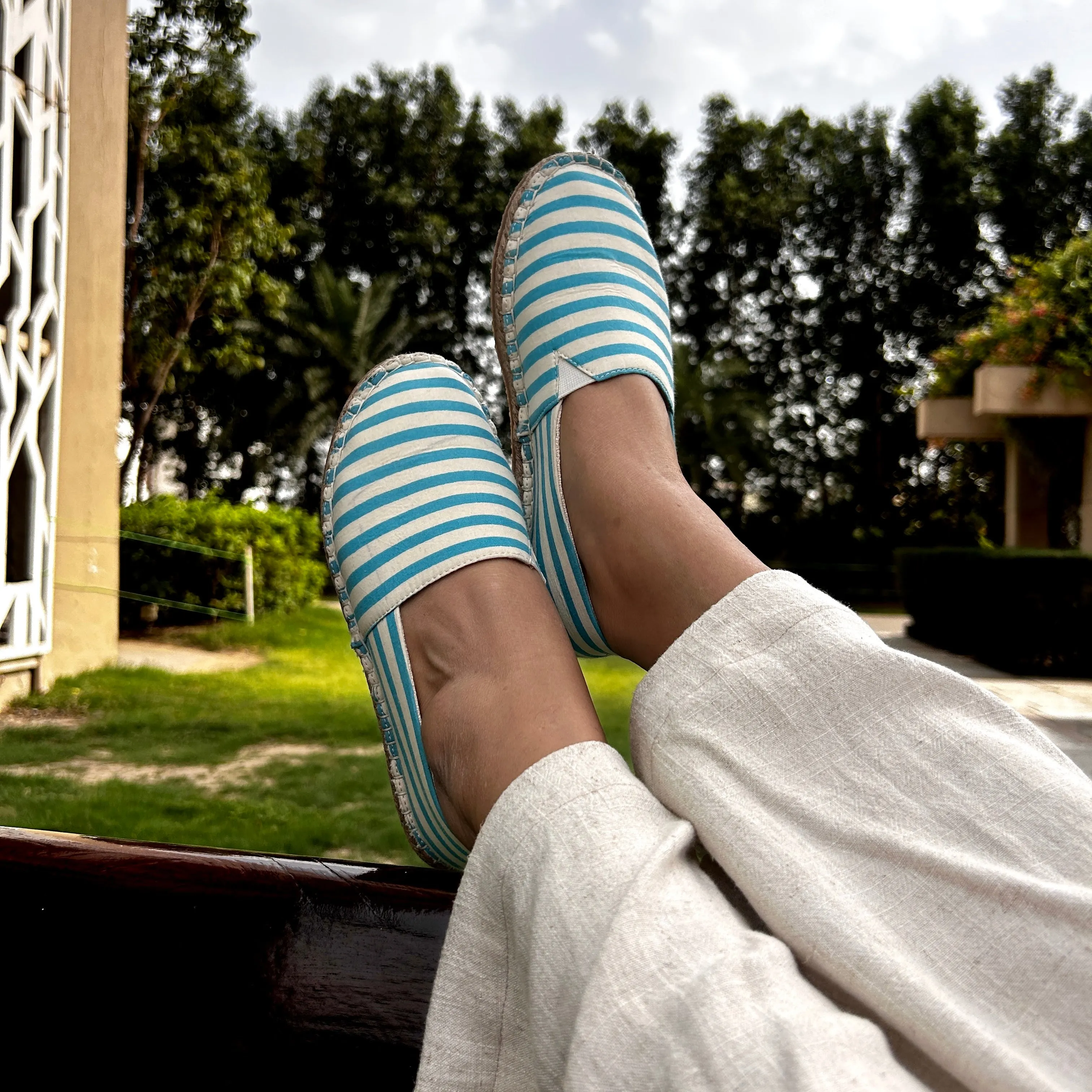 Blue - White Stripes Shoes