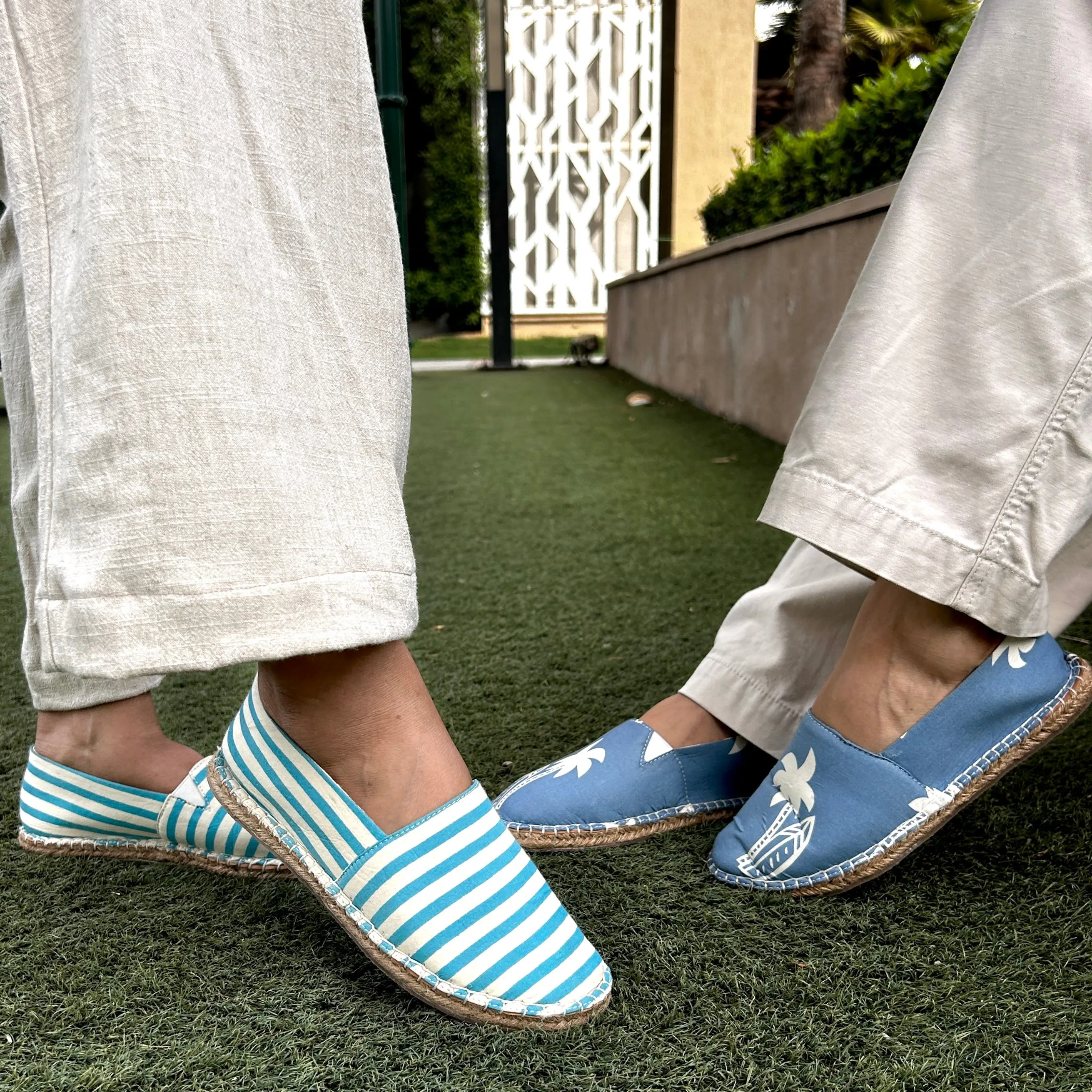 Blue - White Stripes Shoes