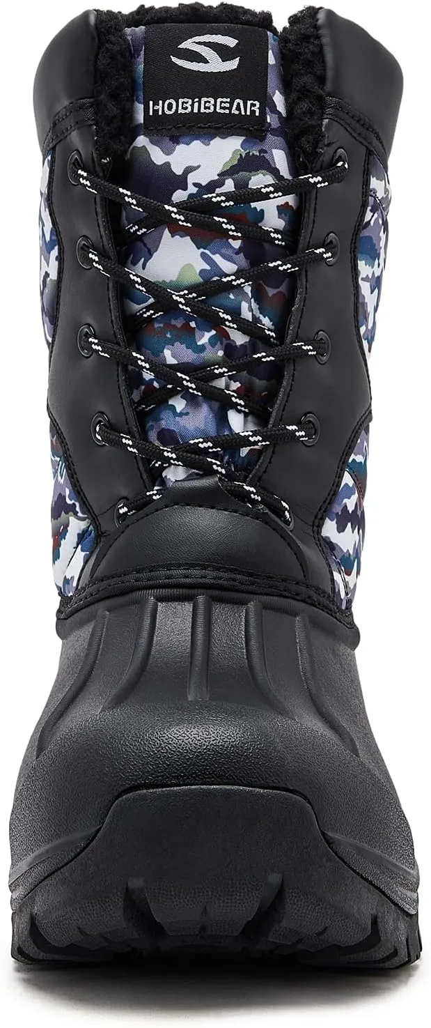 BODATU Boys' Waterproof Winter Snow Boots with Insulation for Cold Weather