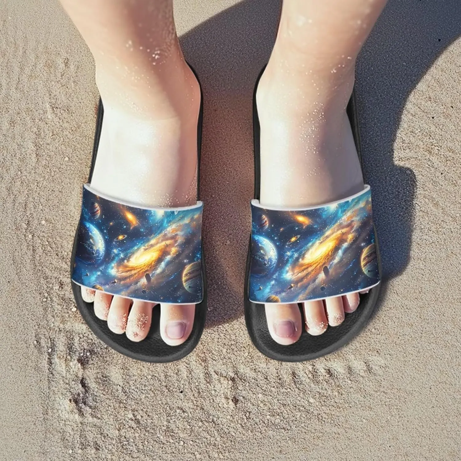 Boys Beach Sandals Lightweight Slides for Kids Shower Shoes
