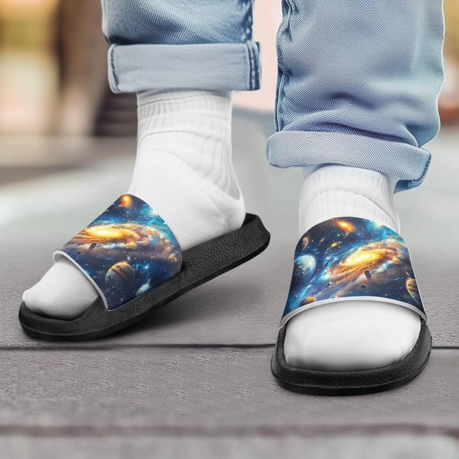 Boys Beach Sandals Lightweight Slides for Kids Shower Shoes