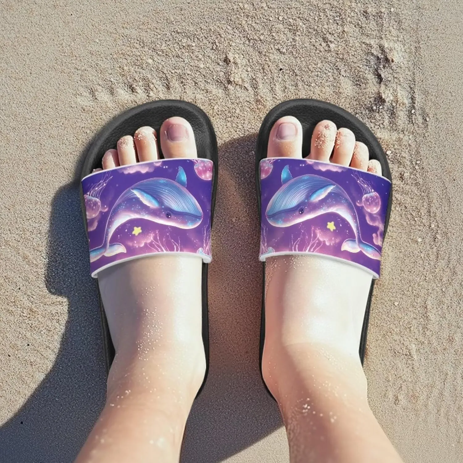 Boys Girls Shower Slippers Non-Slip Lightweight Open Toe Slip on Sandals for Beach Pool Camping