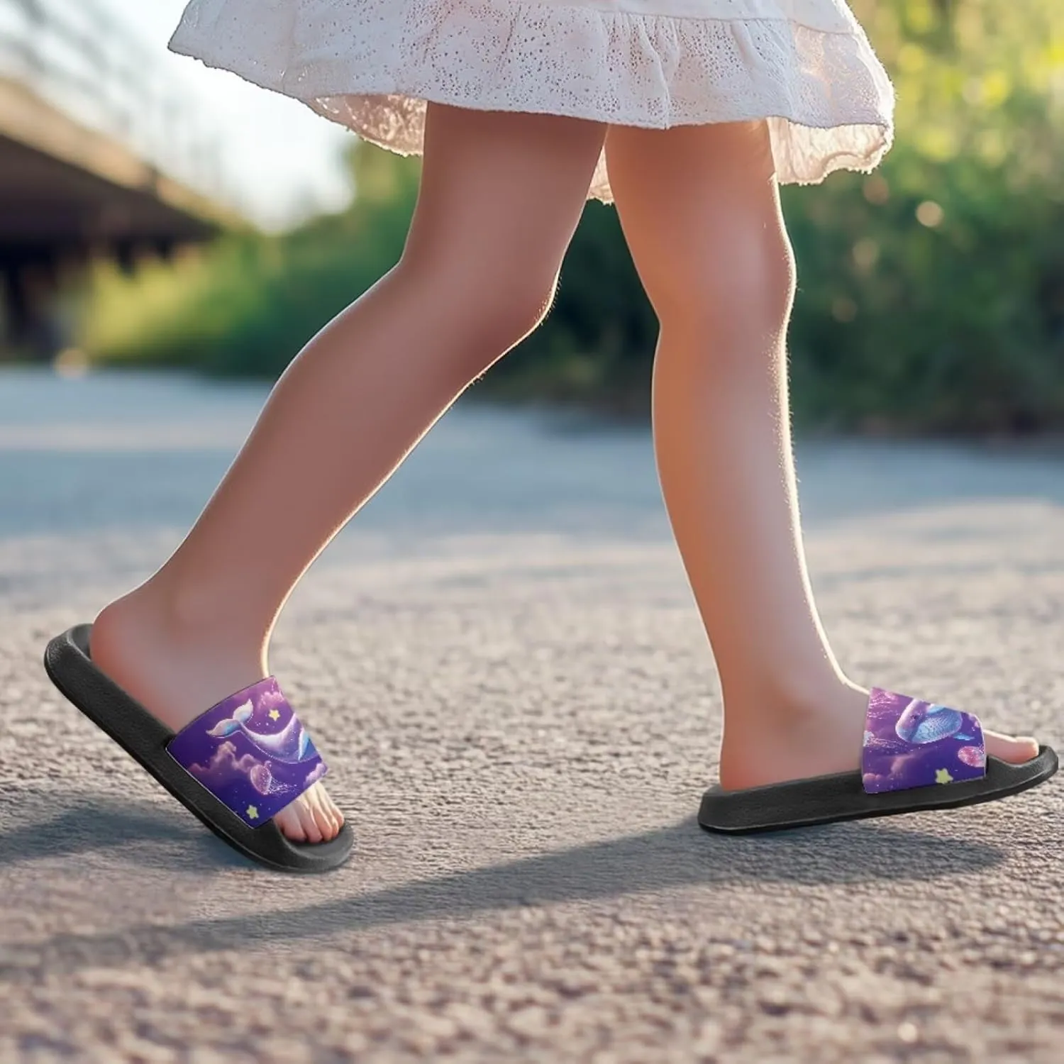 Boys Girls Shower Slippers Non-Slip Lightweight Open Toe Slip on Sandals for Beach Pool Camping