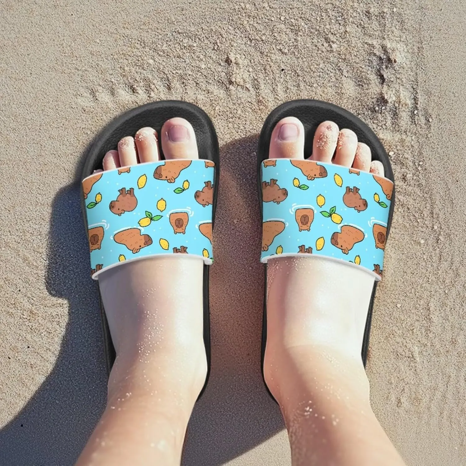 Boys Girls Shower Slippers Non-Slip Lightweight Open Toe Slip on Sandals for Beach Pool Camping