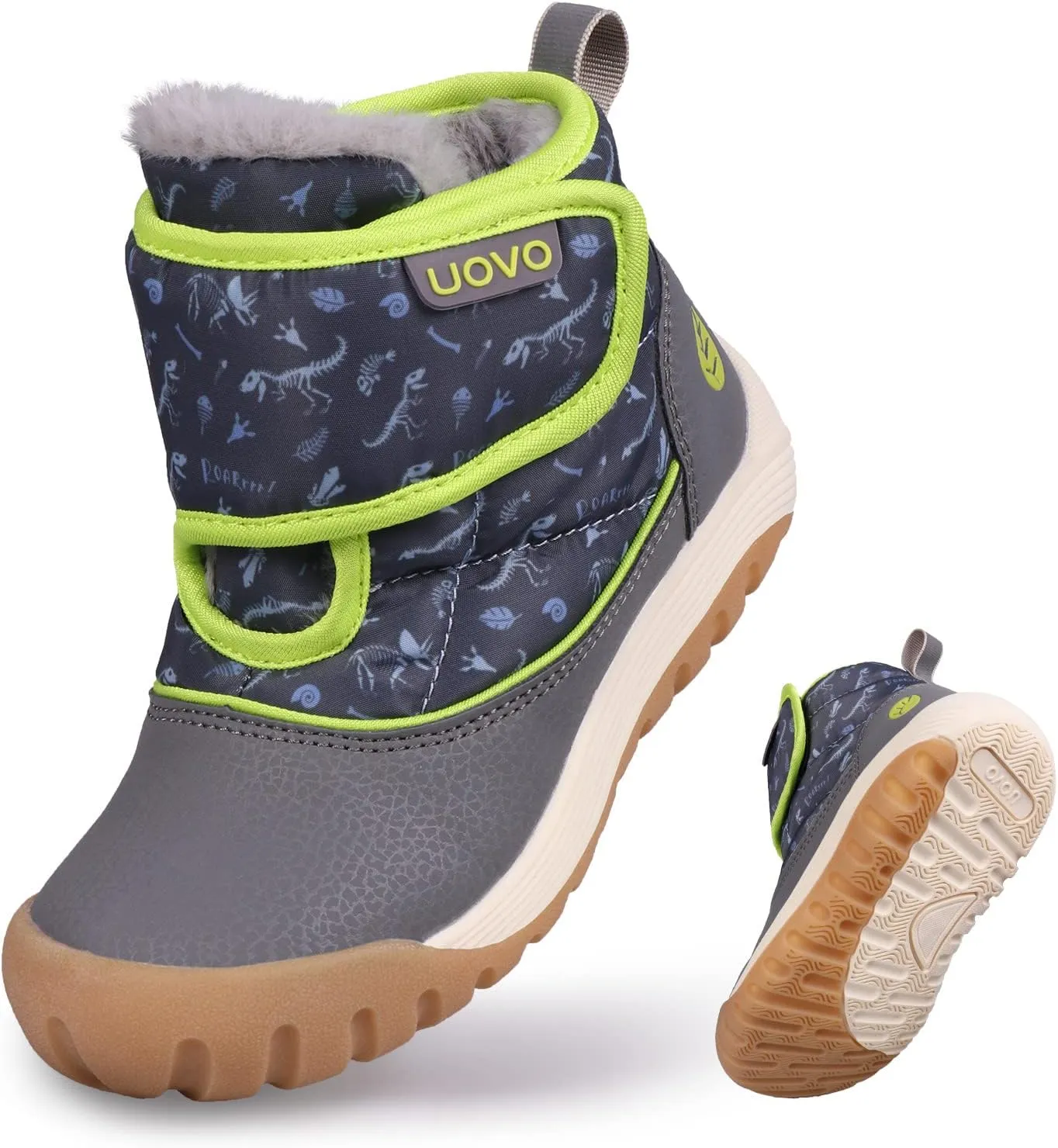 Boys Snow Fashion Boots Winter Waterproof Slip Resistant Fur Lined Outdoor Ankle Walking Sports Shoes (Toddler/Little Kid/Big Kid)