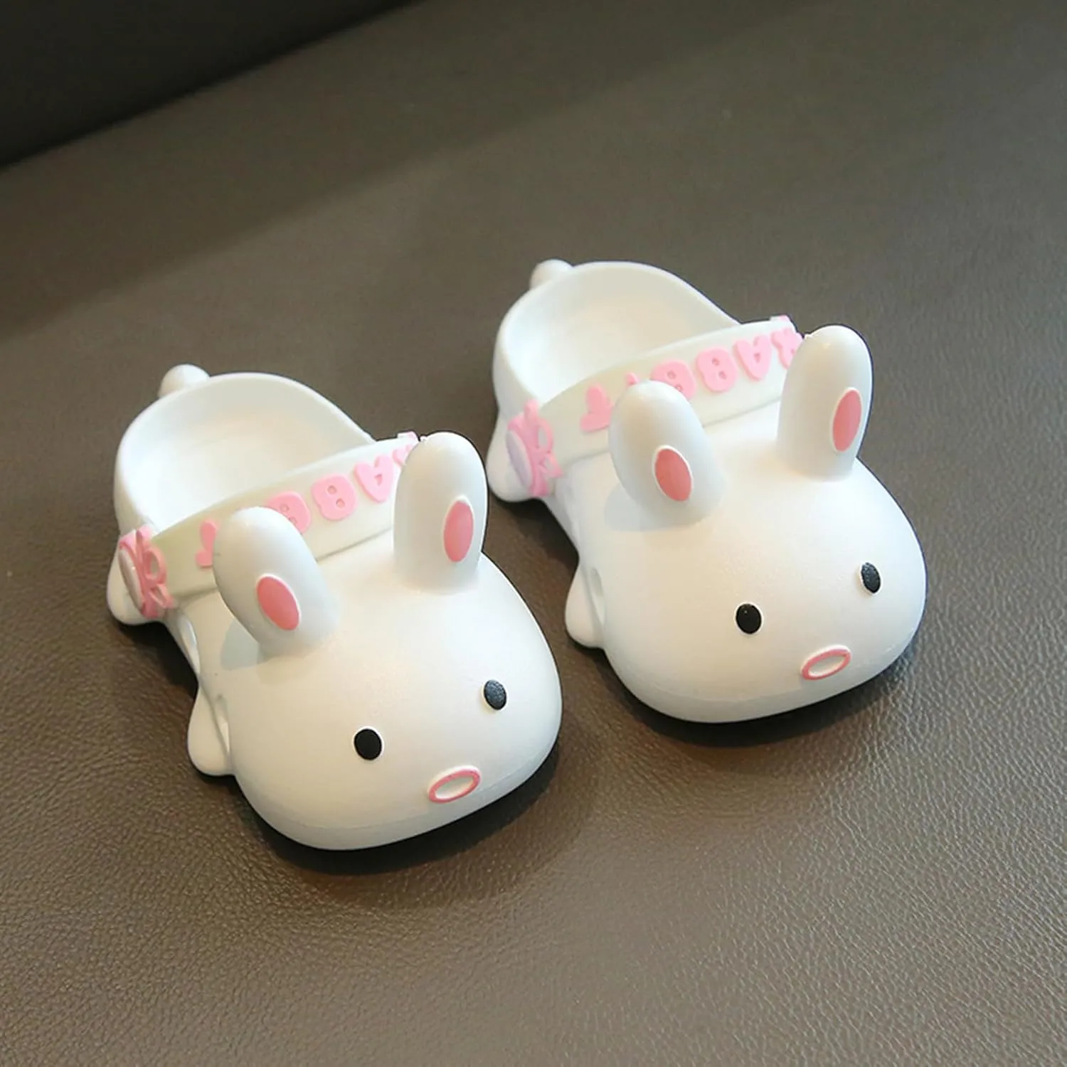 Bunny Rabbit Slides Slipper Unisex Child Boys & Girls Slide Sandals for Kids Flip Flops Comfy Shower Slippers Beach Garden Shoes(8-9(170mm), White)