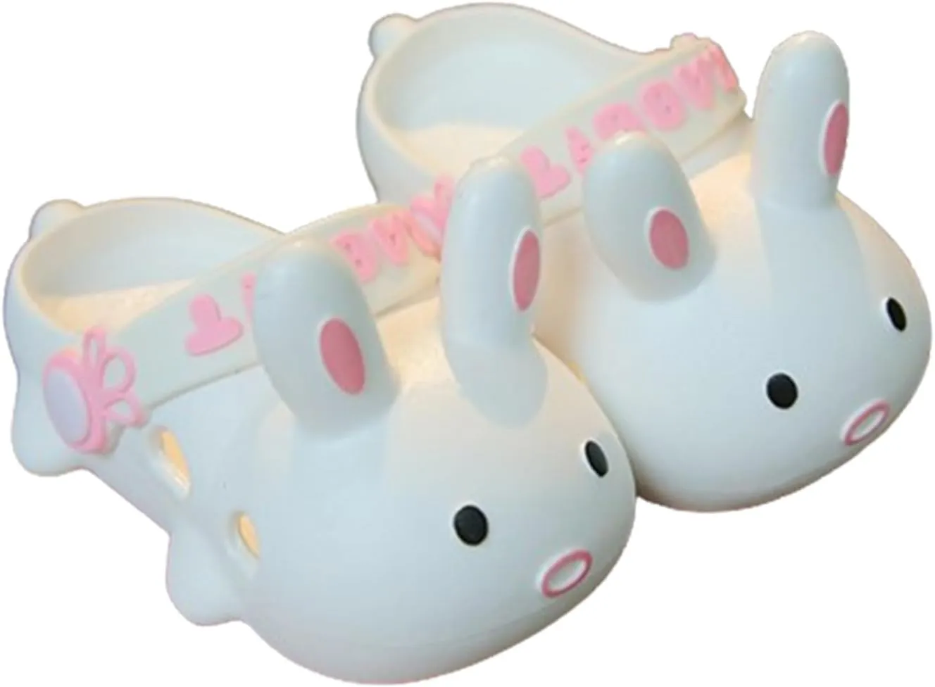 Bunny Rabbit Slides Slipper Unisex Child Boys & Girls Slide Sandals for Kids Flip Flops Comfy Shower Slippers Beach Garden Shoes(8-9(170mm), White)