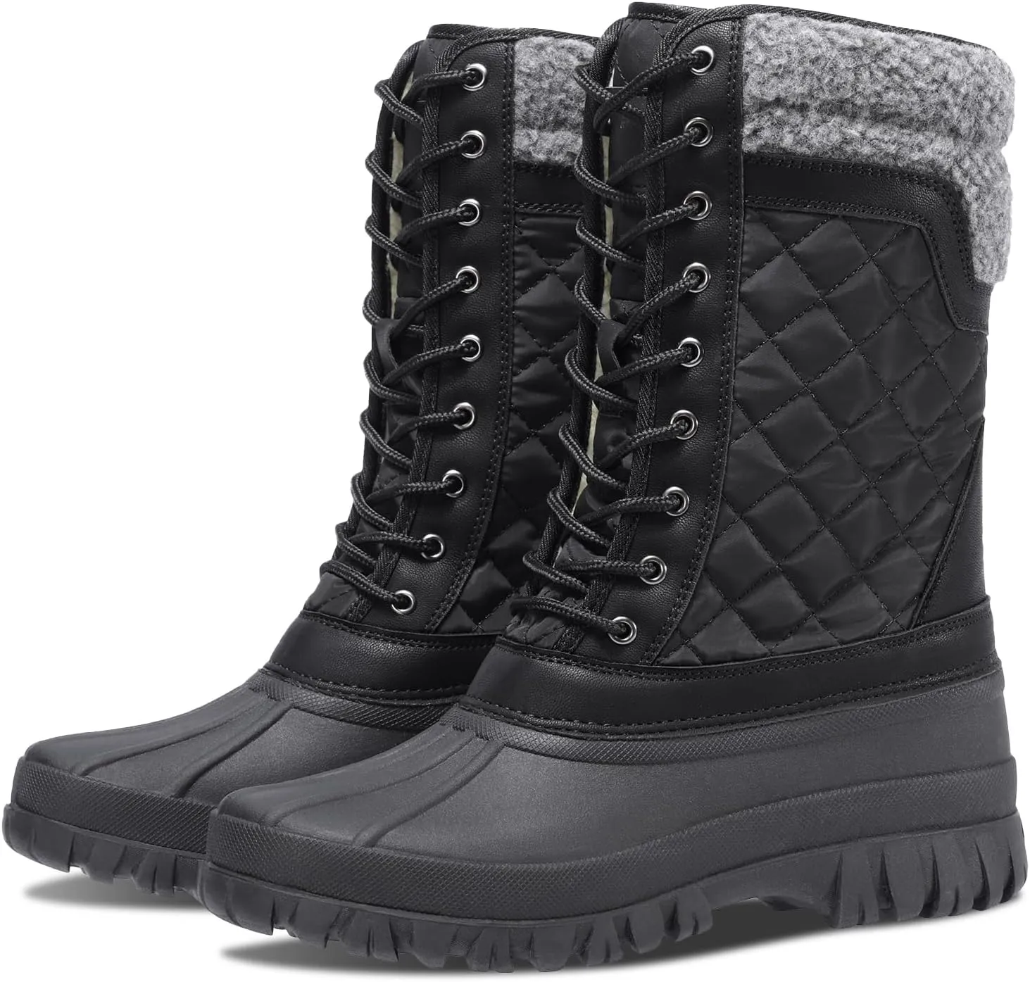 CAMEL CROWN Snow Boots for Women - Waterproof Booties with Warm Fur Lined Lace-up Shoes for Winter Outdoor