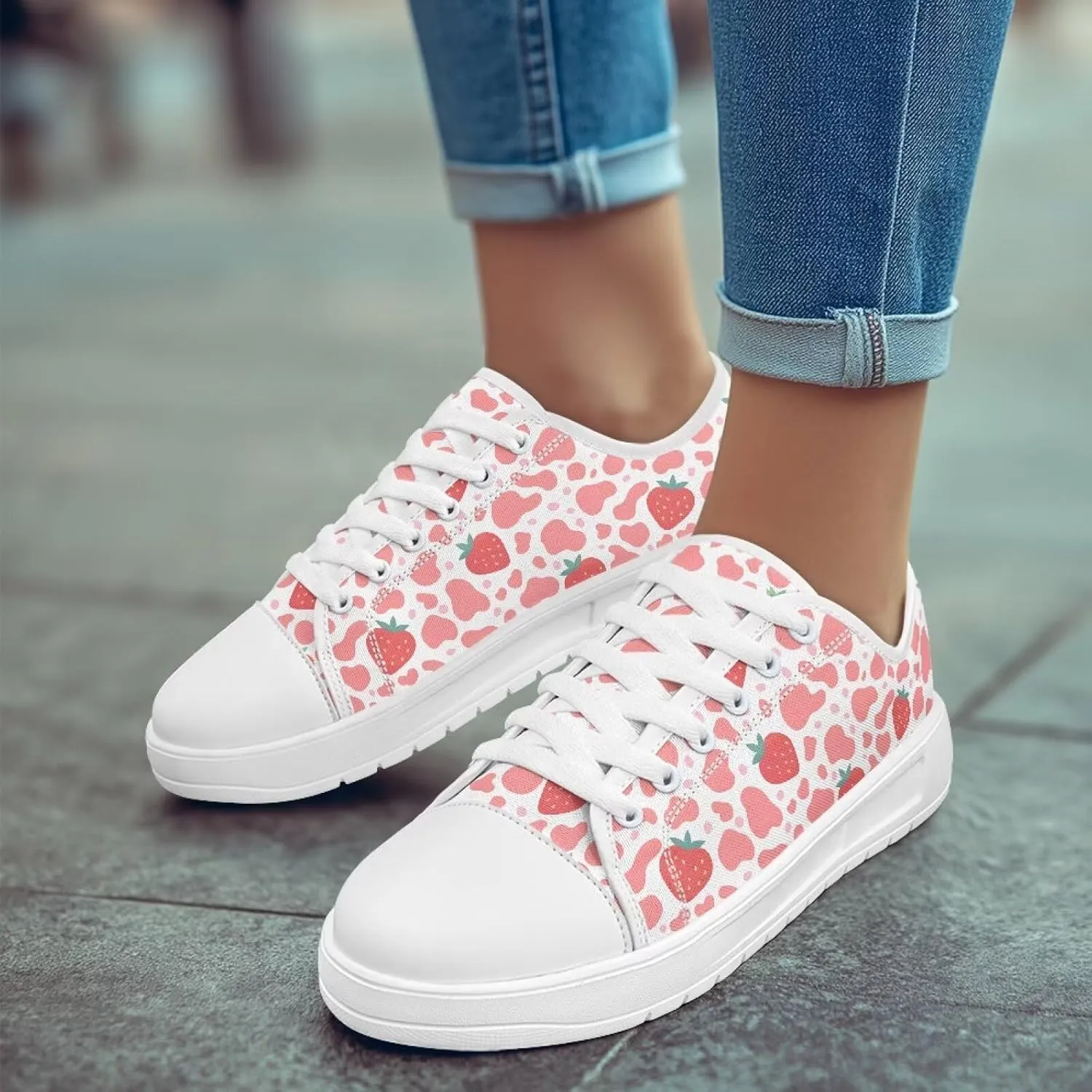 Canvas Shoes for Women Low Top Casual White Black Sneakers Womens Lace Up Fashion Comfortable Walking Shoes