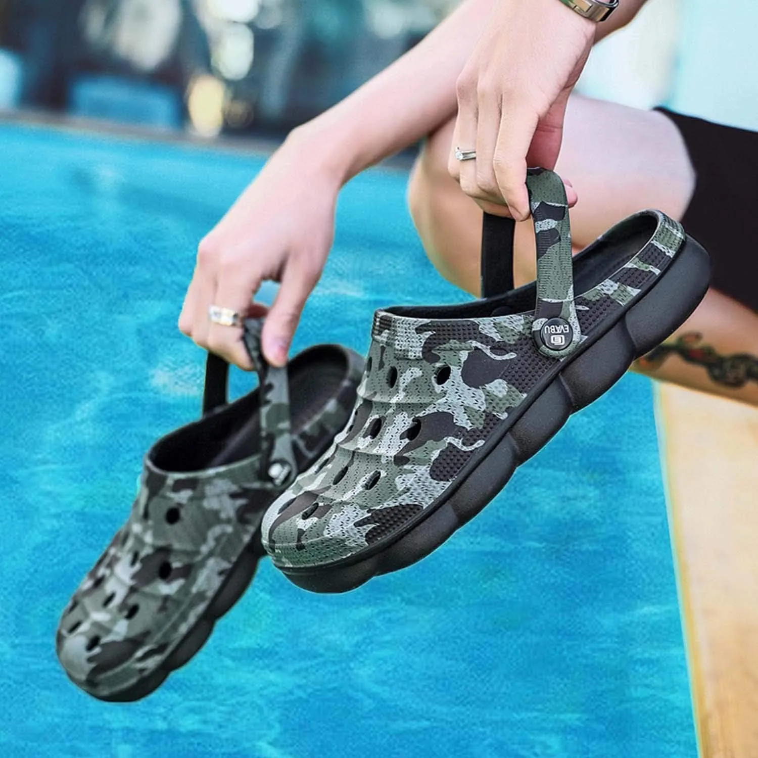 CERYTHRINA Unisex Adult Clogs Herren Damen Leichte Eva rutschfest Lüftung Sommer Mode Sandalen Weiche Sohle Gartenschuhe Beach Aqua Slippers