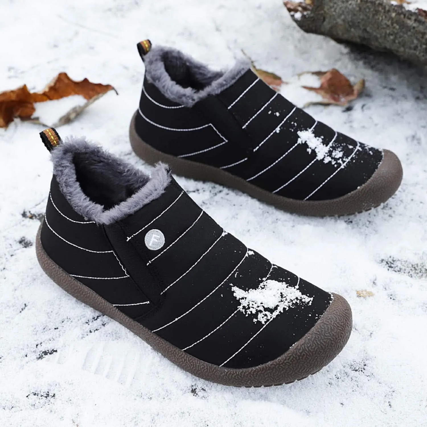 CERYTHRINA Winter Snow Ankle Boots Fur Lining Waterproof Outdoor Slip On Booties Sneakers for Women and Men