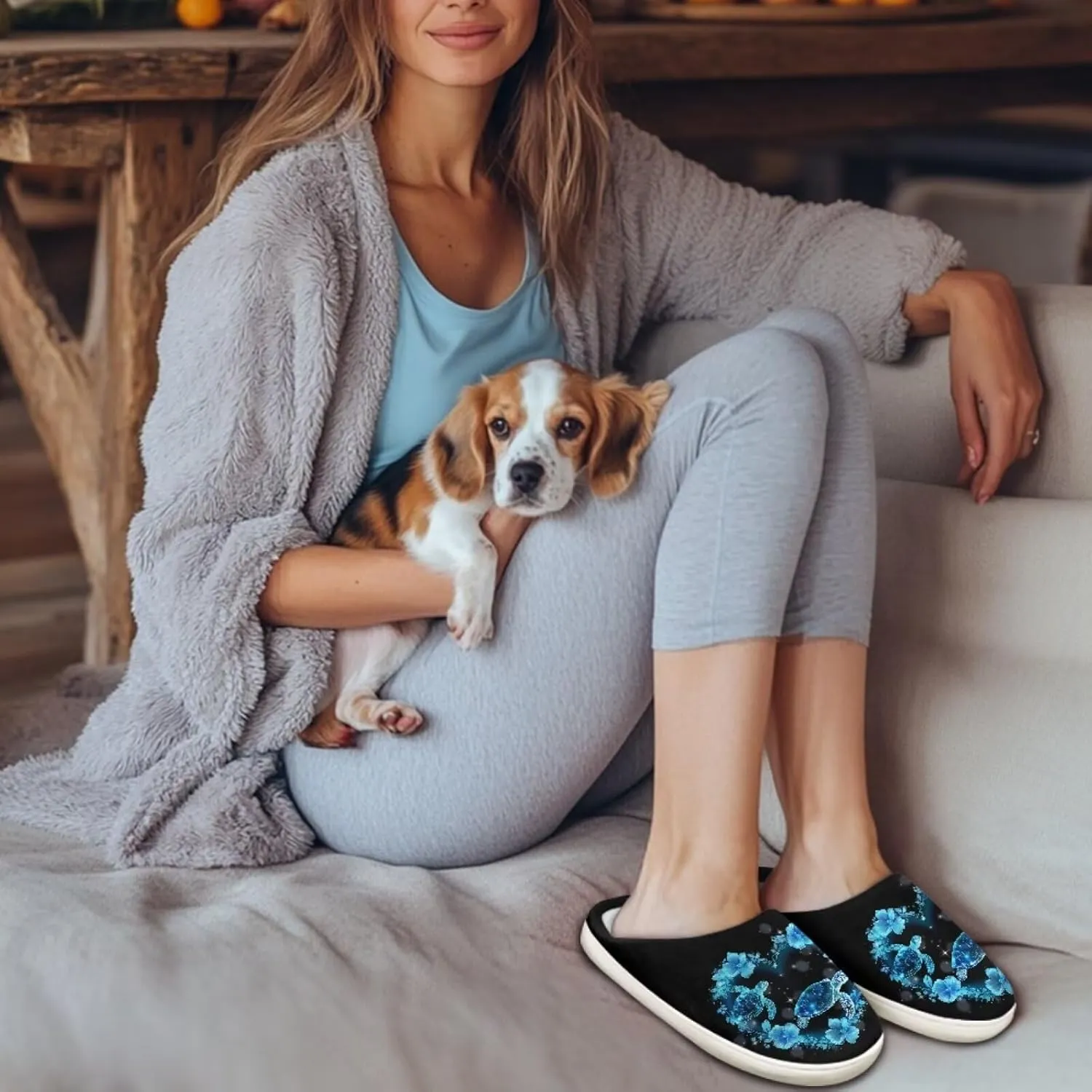chaqlin House Slippers for Women Fuzzy Sandals Thick Sole Memory Foam Furry Lightweight Winter Outdoor Slip Resistant Causal Fuzzy Slipper Shoes