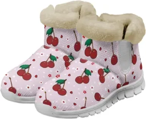chaqlin Winter Snow Boots Flat Heels for Women Wide Non Slip Casual Outdoor Boots EVA Sole Cozy Lightweight Soft Flannel Plush Ankle Boots