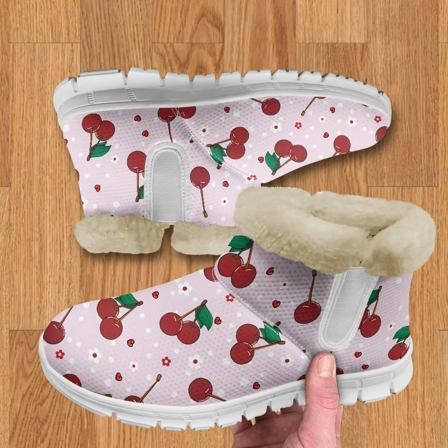 chaqlin Winter Snow Boots Flat Heels for Women Wide Non Slip Casual Outdoor Boots EVA Sole Cozy Lightweight Soft Flannel Plush Ankle Boots