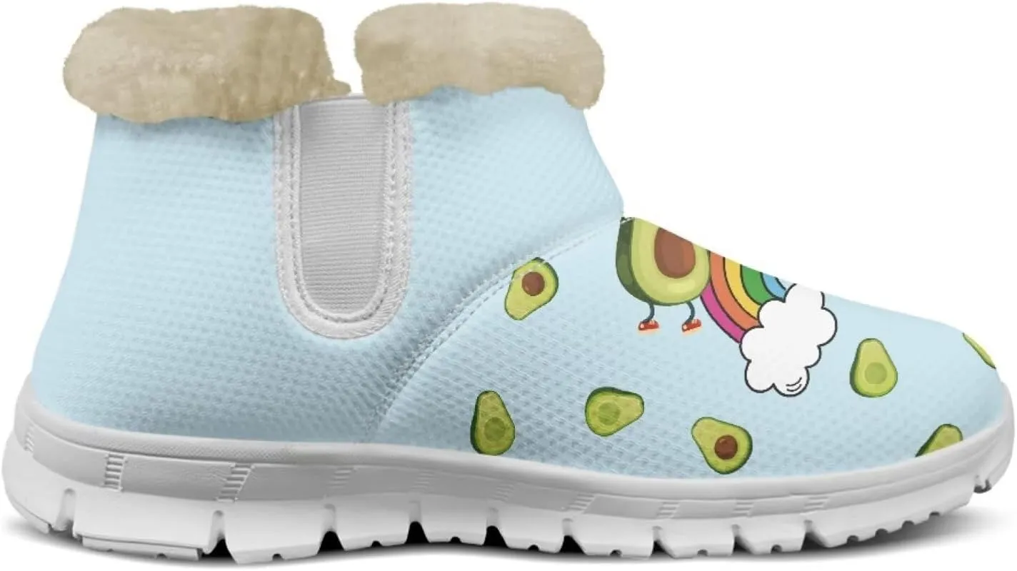 chaqlin Winter Snow Boots Flat Heels for Women Wide Non Slip Casual Outdoor Boots EVA Sole Cozy Lightweight Soft Flannel Plush Ankle Boots