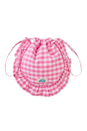 CHECK STRING ECO BAG-PINK